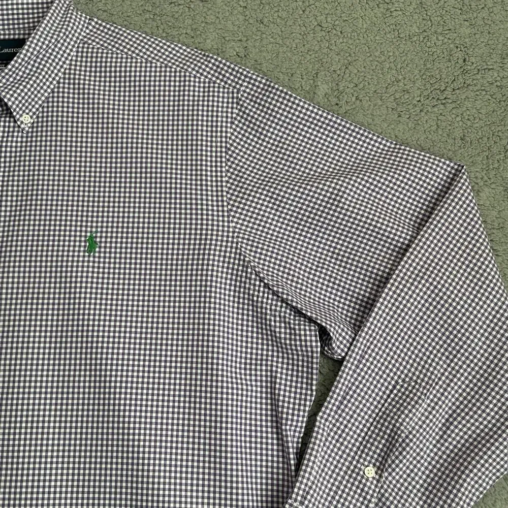 Ralph Lauren Polo Men's XXL Classic Fit Button Down Long Sleeve Purple And White - Picture 5 of 13